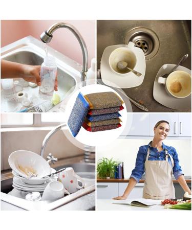 Wire Dishwashing Scrubber | Non-Scratch Washing Scrub Pads - Household Cleaning Tools Reusable Dishwashing Scrub Sponge for Kitchen Sink Faucets Colorful2 - Buy Online on GoSupps.com