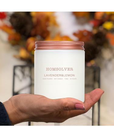 Homsolver Lavender & Lemon Scented Candles - 50 Hours Burn Soy Aromatherapy Gift for Women | International Shipping Available - Buy Online on GoSupps.com