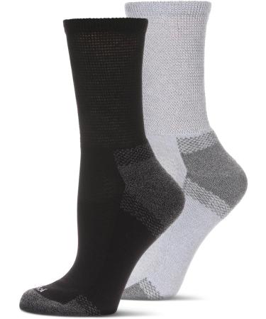 Well Fit Diabetic Half Cushion Quarter Socks - 2 Pairs Gray-Black (Size 10-13) | Comfort & Support for Diabetic Feet - Buy Online on GoSupps.com