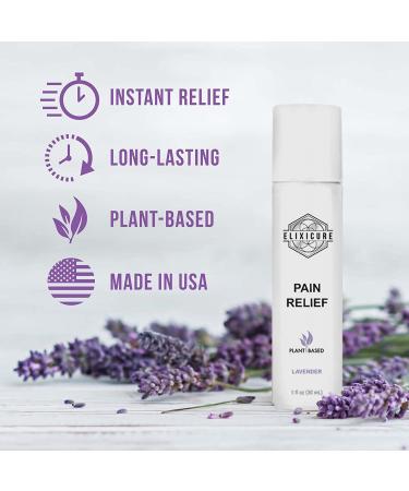Elixicure Lavender Natural Pain Relief Cream Roll-On for Arthritis & Joint Pain - Fast Acting, Long Lasting, Non Greasy - 1 fl oz - Buy Online on GoSupps.com
