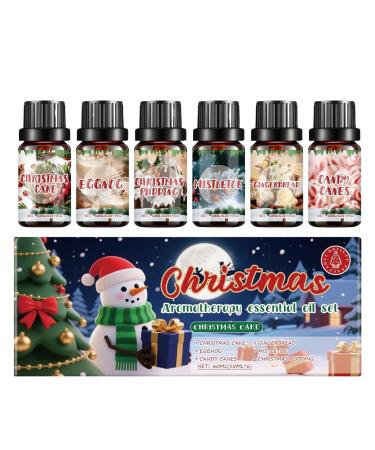 Zibeem Zibeem Christmas Oil Diffuser for Aromatherapy | Scent for Party Candy Cane Cranberry Soap Candle Adults Living Room Bedroom (6 Pack)