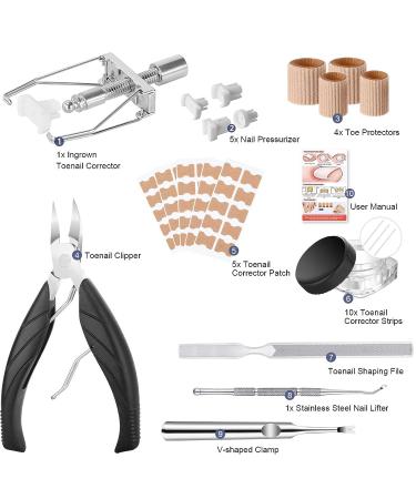 Ingrown Toenail Removal Kit - Professional Pedicure Tool Set for Seniors, Includes Clippers, Corrector Patch, and Strips for Thick Toe Nails - Pain Relief Treatment - Buy Online on GoSupps.com