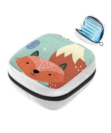 GIAPB Sanitary Napkin Storage Bag Period Bag Tampon Bag Makeup Bag Pad Pouch Autumn Fox Leaf Color1326