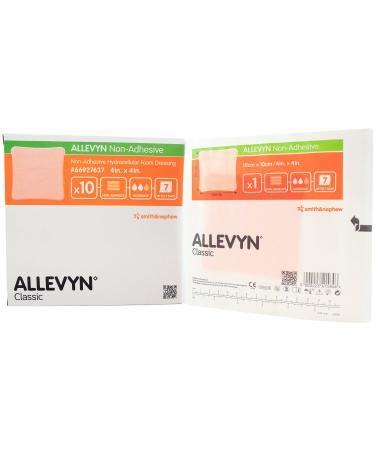 Smith and Nephew 66927637 Allevyn Hyrocellular Foam Dressing 4 x 4 - Box of 10