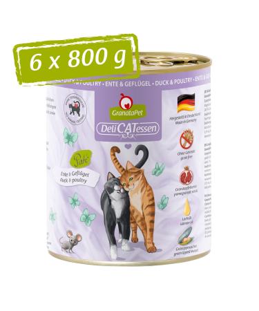 Granapet Delicatessen duck & poultry wet food for cats cat food for gourmets food without grain & without sugar additives 6 x 800 g duck & poultry 800 g (6 Pack)