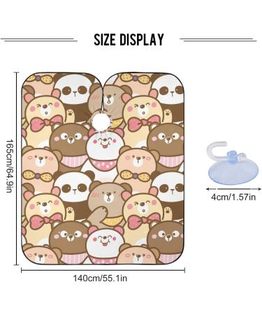 Waterproof Barber Cape | Cute Cartoon Bear & Panda Haircut Bib for Men & Women | Unisex Cheetah Hair Cutting Cape - Buy Online on GoSupps.com