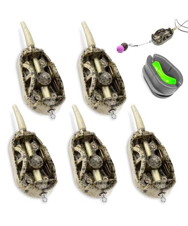 Flat method feeder 5PCs fishing inline feeder accessories with bait box fishing feeder carp fan feeder feeder set with 20g 30g 40g 50g 60g feed basket fishing for basic fishing