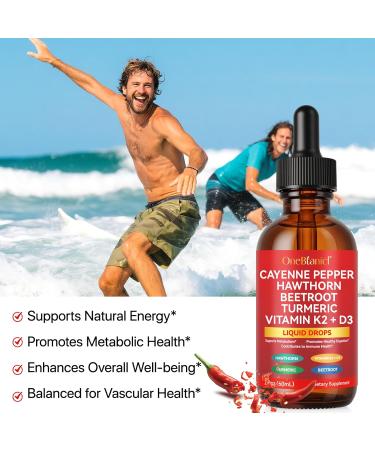 Organic Cayenne Pepper Drops 60ml Cayenne Pepper Hawthorn Beet Root Turmeric Vitamin k2 d3 Boosts Metabolism Aids Digestion Strengthens Immunity - Buy Online on GoSupps.com