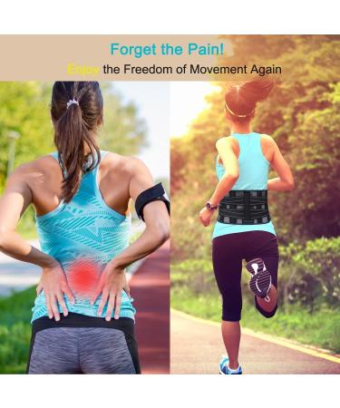 Mercase Back Bandage Belt for Men & Women - XL Back Support with Interchangeable Struts for Lower Back Pain Relief Sciatica & Herniated Disc - Buy Online on GoSupps.com