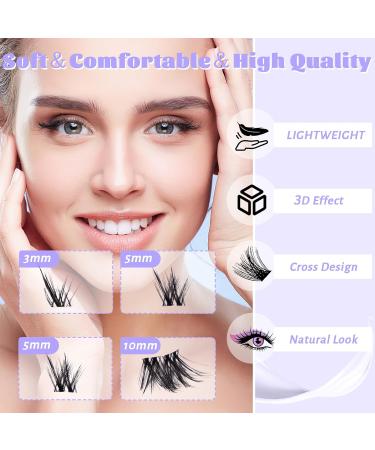 Buy D Curl Lash Clusters - 10 Pairs Waterproof Faux Mink Eyelashes for DIY Extensions - Fluffy Anime Lashes with Clear Band - Buy Online on GoSupps.com