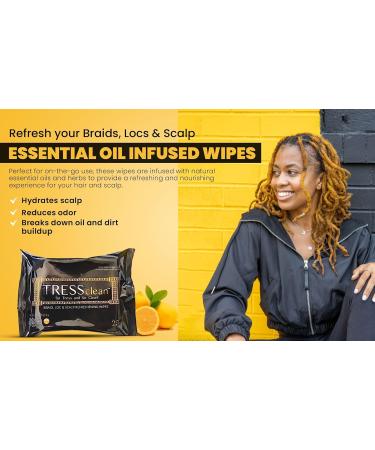 All-Natural Essential Oil Braid & Loc Cleansing Wipes | Rinse-Free Scalp Detox & Refresh | Soothing Shampoo Wipes for Braids & Locs - Buy Online on GoSupps.com
