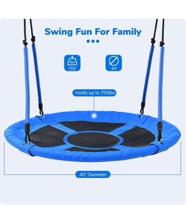 Trekassy 700lbs Round Tree Swing for Kids & Adults | 40 Diameter | Waterproof Oxford | Includes 2 Tree Hanging Straps - Buy Online on GoSupps.com