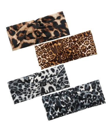 NODG Leopard Knot Headband Set - 4 Pieces Wide Turban Hairbands for Women - Buy Online on GoSupps.com