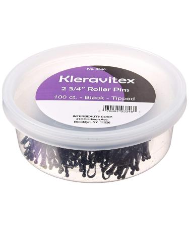 Kleravitex 2.75 Black Jumbo Bobby Hair Pins - 100 Pieces Tub - Made in USA | Ideal for Wedding & Party Styling - Buy Online on GoSupps.com