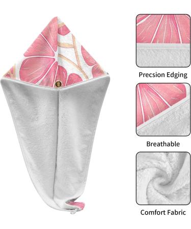 Buy Pink Grapefruit Slices Hair Towel 2 Pack | Super Absorbent Quick Dry Hair Turbans for Women & Girls - Buy Online on GoSupps.com