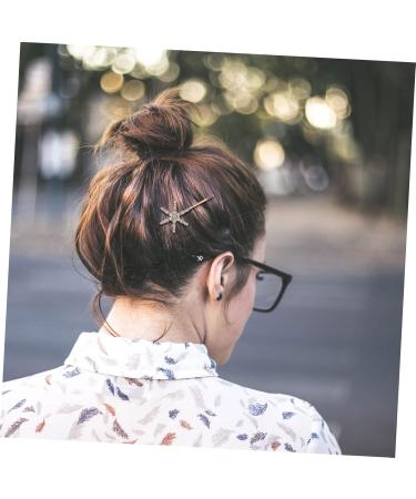 FRCOLOR 1 Star Hairpin Rhinestone Hair Clips Hairpins for Girls Bride Headpieces for Wedding Pearl Hair Accessories Valentine Day Present Bobby Pin Hair Clips Sparkly Barrette Clip 7X3cm Golden - Buy Online on GoSupps.com