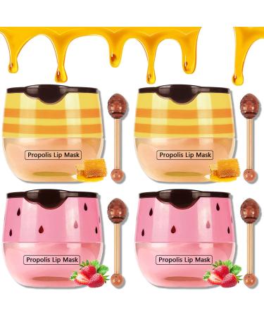 Bee Balm Lip Balm Honey Pot  4 PCS Strawberry & Honey Lip Masks Hydrating Prevention Dry and Cracked Lip Scrubs Exfoliator  Lip Exfoliating Bee Balm Sleeping Lip Mask  Lip Sleep Mask Reduces Lip Lines  2 PCS Strawberry &... - Buy Online on GoSupps.com