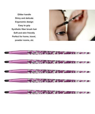 5pcs Lip & Eye Makeup Brush Set - Glitter Long Handle Professional Lip Brush Soft Hair Applicators for Lipstick & Eyeshadow - Buy Online on GoSupps.com