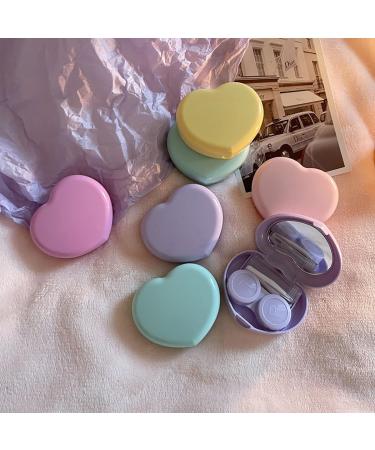 4 Packs Heart Shape Contact Lens Cases - Travel Eye Case Box Holder with Tweezers & Solution Kit (Dark Pink) - Perfect for Daily Outdoor Use - Buy Online on GoSupps.com
