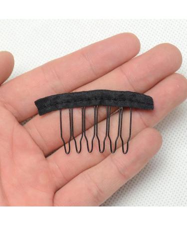 Jozlynn 12pcs Wig Combs with 6 Teeth Clips for Hairpiece Caps DIY - Black (12 pcs) - Buy Online on GoSupps.com