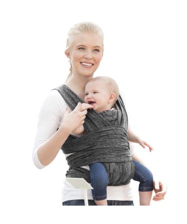 Boppy Baby Carrier - ComfyFit, Heathered Gray, Hybrid Wrap, 3 Carrying Positions, 0m+ 8-35lbs, Soft Yoga-Inspired Fabric with Integrated Storage Pouch Original ComfyFit Baby Carrier Heathered Gray