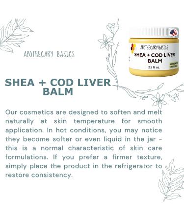 Organic Shea+Cod Liver Oil Ointment Handmade with Cod Liver Oil & Shea Butter Nourishing & Fragrance-Free 2.5 fl oz - Buy Online on GoSupps.com