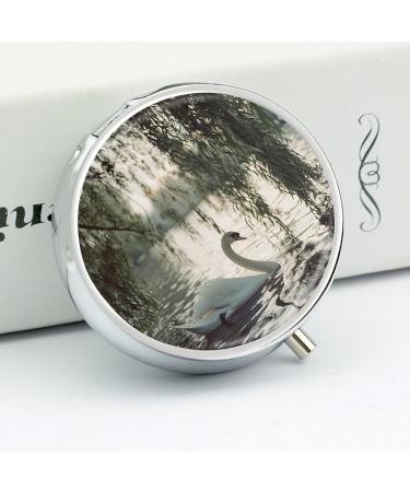 Portable 3 Compartment Pill Box - Travel-Friendly Medicine Organizer with Water Print | Perfect for Purse & Pocket - Buy Online on GoSupps.com