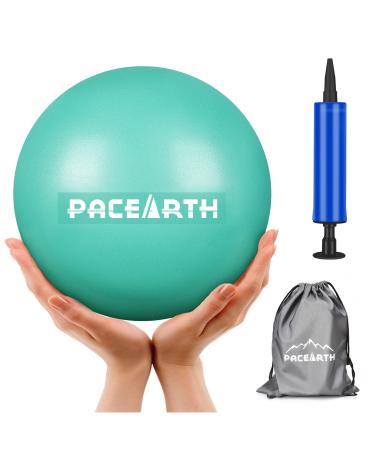 Small Exercise Ball, 9 inch Pilates Ball, Barre Ball with Air Pump Yoga Mini Bender Ball for Balance, Core Training, Physical Therapy at Home Workout, Gym, Studio Green