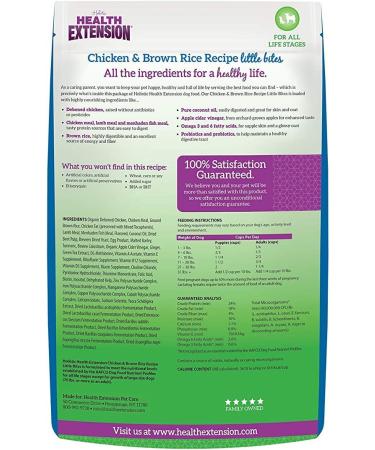 Health Extension Little Bites Dry Dog Food - Chicken & Brown Rice Recipe 4lb - for Teacup, Toy & Miniature Dogs - Natural with Added Vitamins & Minerals - Buy Online on GoSupps.com