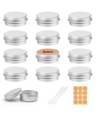 Aluminum empty jar 30ml cream can empty 12 pieces of cremedosis cremation with 2 spatula and sticker round cream doses for filling for cream lotion cosmetics nail art tinker jewelry - Buy Online on GoSupps.com