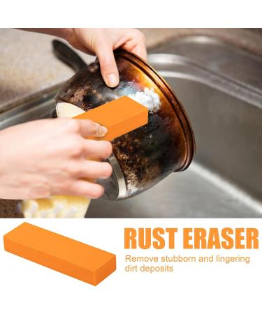 Faucet Stain Eraser | Rubber Dirt and Stains Remover Kitchen Tool | Pot Bottom Scratch and Rust Remover Dirt and Stains Cleaner Orange Color for Faucet Kettle - Buy Online on GoSupps.com