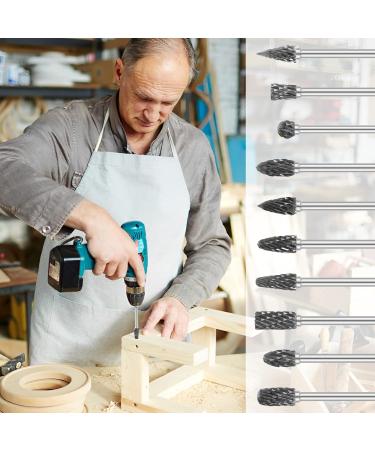 LG 10Pcs Grinding Burr Set Tungsten Steel Sharp Rotary Burrs Bit with 1/8 Inch Shank Wear Resistant Carving Burr Set Rotary Tool Accessories Woodworking Tool for Stone Wood Metal GUANSHANG - Buy Online on GoSupps.com