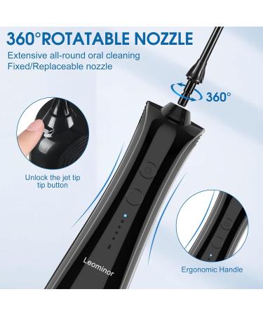 Leominor Water Dental Flosser - 5 Modes Cordless & Portable Teeth Cleaner | IPX7 Waterproof & Rechargeable Oral Irrigator | Professional Flossing for Home & Travel - Buy Online on GoSupps.com