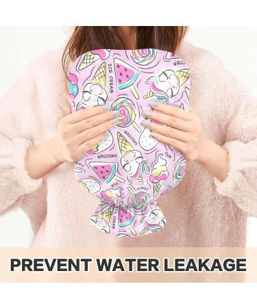 Naanle Unicorn Ice Cream Heat Bottle - 1L Transparent Hot Water Bottle for Pain Relief & Therapy | Ideal Bed Hand & Feet Warmer - Buy Online on GoSupps.com