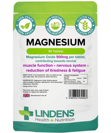 Lindens Magnesium Oxide Tablets 1-a-Day (MgO 500mg)