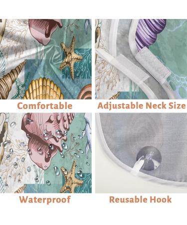 Cartoon Seashells Beard Bib Apron | Waterproof Hair Catcher for Men - Grooming Made Easy with Suction Cups | Perfect Gifts for Men - Buy Online on GoSupps.com
