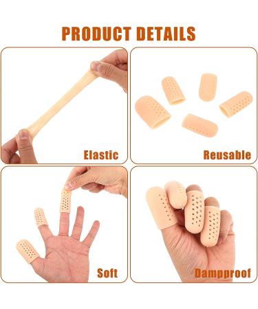20 PCS Gel Finger Cots with Air Holes - Silicone Finger Protectors for Dry Skin, Cracking, Eczema, Arthritis - 2 Sizes Available - Buy Online on GoSupps.com