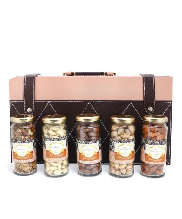 Jaiccha Ghasitaram Signature Wooden Box Wooden with 5 Assortments Variation|Gift for Diwali Gifts Holi Rakhi Valentine Christmas Birthday Anniversary Her Him|