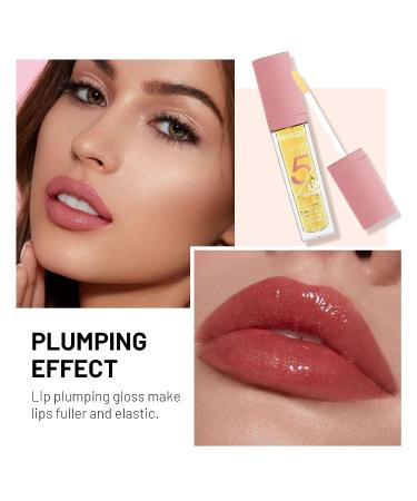 FREEORR 2Pcs Lip Plumper Gloss - Hydrating Lip Oil with Green Tea & Vitamin E for Fuller, Elastic Lips - Buy Online on GoSupps.com