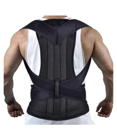 Black Posture Corrector Scoliosis Back Brace Spine Corset Belt Shoulder Therapy Support Poor Posture Correction Belt Men (Color : Black Size : Small) Handmade Full moon lofty ambition