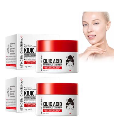 Lot de 2 cr mes claircissantes l'acide kojique pour le visage cr me hydratante et claircissante pour le visage anti-rides et raffermissante hydratante