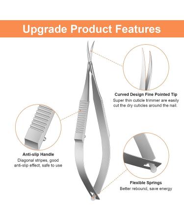 CGEB Cuticle Scissors for Women - Stainless Steel Curved Manicure Scissors for Nail, Dry Skin, Eyebrow & Eyelash Care - Buy Online on GoSupps.com