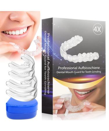 Mouth Guard for Grinding Teeth - Mouth Guard for Clenching Teeth at Night BPA Free New Upgraded Dental Night Guard Stops Bruxism for Adults & Kids 2 Sizes Pack of 4 (2 Pairs)
