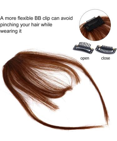 Lurrose air bangs wig hairpieces for women bangs hair clip extension clip in hair bangs human hair real hair wigs hair barrettes for women ladies wigs woman edge hair strands straight hair Light Brown - Buy Online on GoSupps.com