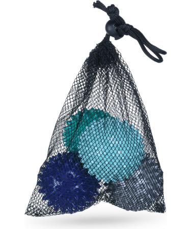 Massage Ball Set of 4 - Hedgehog & Nopping Balls for Trigger Point Therapy & Stress Relief - Mini Fascia Ball 6.5cm with Bag - Buy Online on GoSupps.com