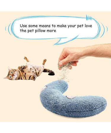 Buy Jognee Pillows for Cats | Soft Fluffy Cat Mint Toys | U-Shaped Plush Pillows for Sleep & Play (Blue) - Buy Online on GoSupps.com