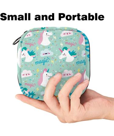 Shop Cute Unicorn Menstruation Pad Bag with Zipper | Women's Napkin & Tampon Collection Bags - Fun & Stylish Design - Buy Online on GoSupps.com