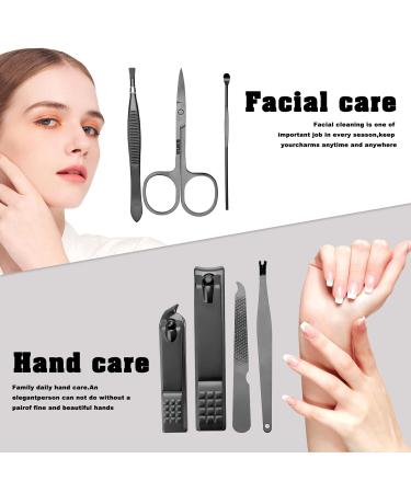 8-in-1 Stainless Steel Manicure Set with Travel Case - Professional Grooming Kit for Nail Care - Perfect Christmas Gift - Buy Online on GoSupps.com