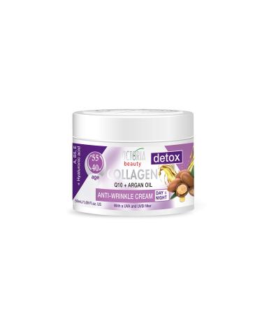 Victoria Beauty Anti Aging Collages Cream Face Cream With Coenzyme Q10 argan oil and niacinamides moisturizer eye cream against wrinkles and dark circles 50ml 50 ml (1 Pack)