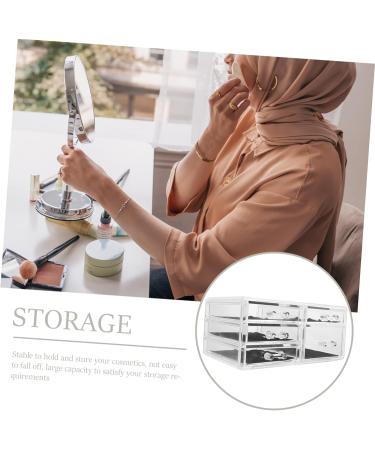 BRIGHTFUFU Transparent Cosmetic Box Clear Plastic Containers Eyeshadow Organizer Desktop Makeup Organizer Set - Buy Online on GoSupps.com